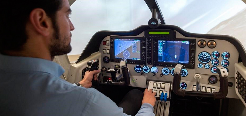 Piloto haciendo como que trabaja pero en realidad está en huelga